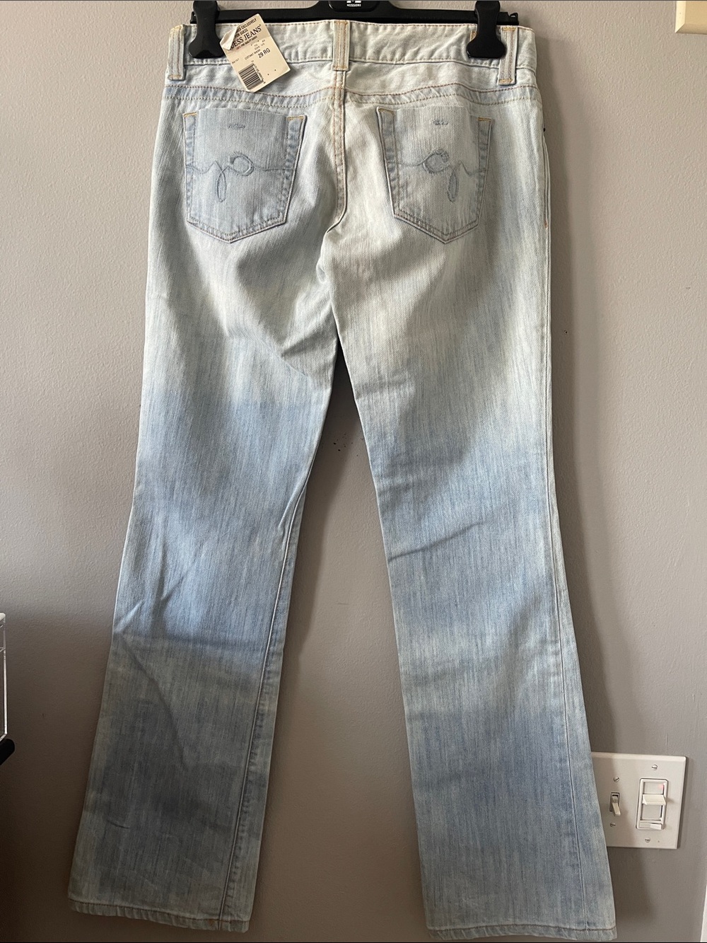 GUESS NEW Y2K Daredevil Bootcut Flare Jeans 29 light blue denim - Picture 11 of 12